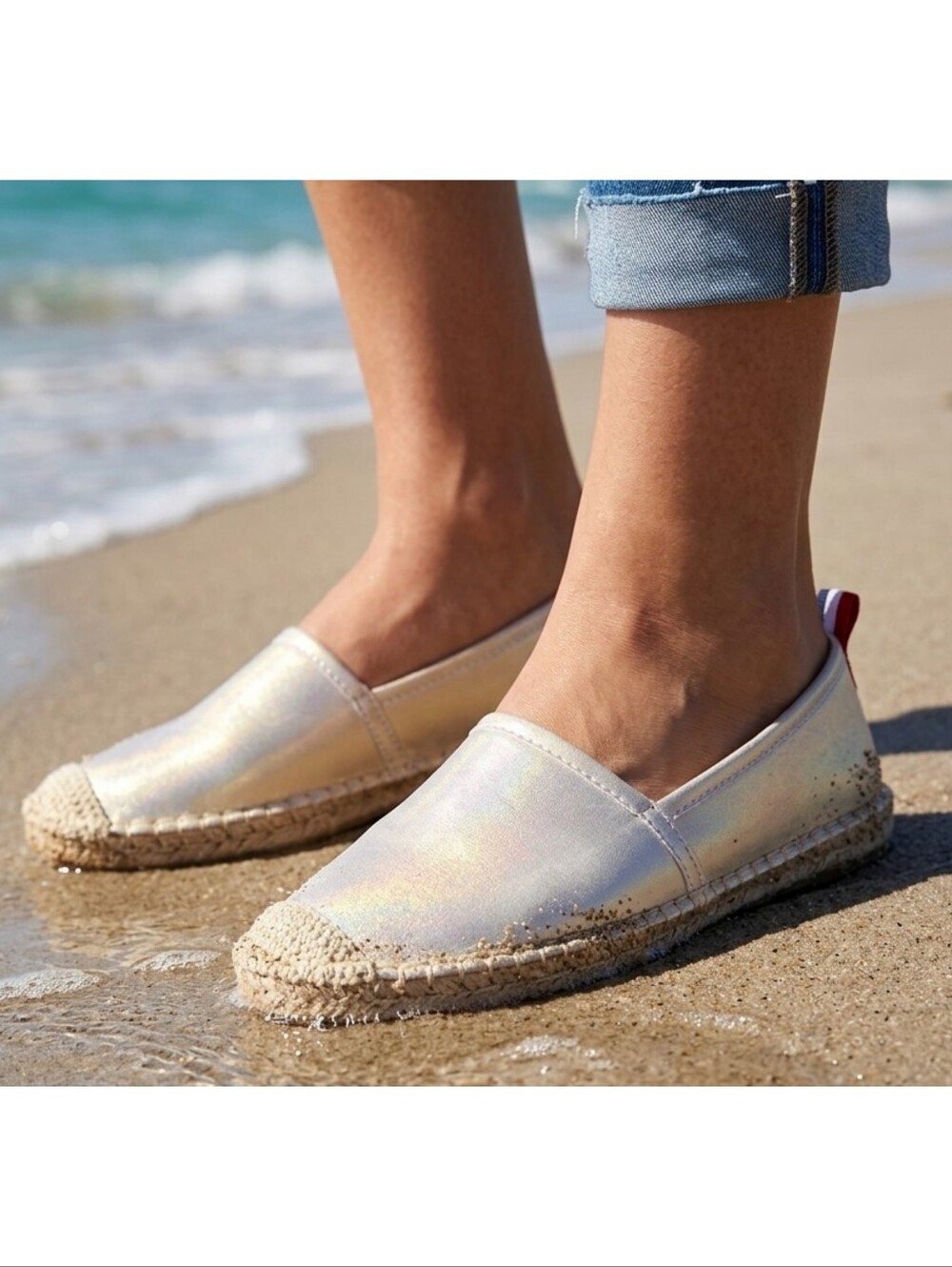 Seastar Beachwear Mariner Beachcomber Espadrille Gold Champagne Size 6